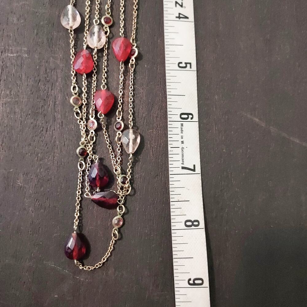 Red Beaded Layered Necklace - Picture 5 of 5